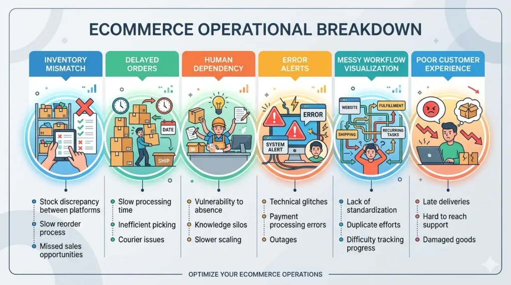 Common problems in small ecommerce operations systems during scaling
