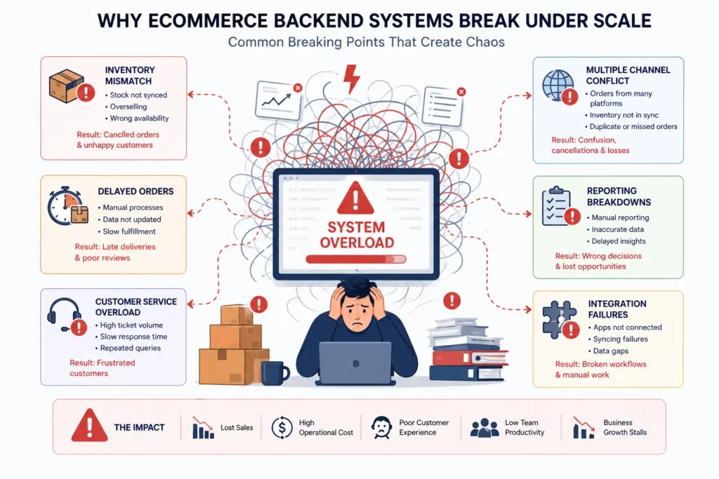 Common reasons ecommerce backend systems fail during scaling