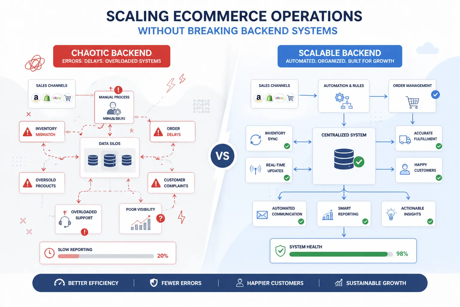 How to Scale Ecommerce Operations Without Breaking Backend Systems